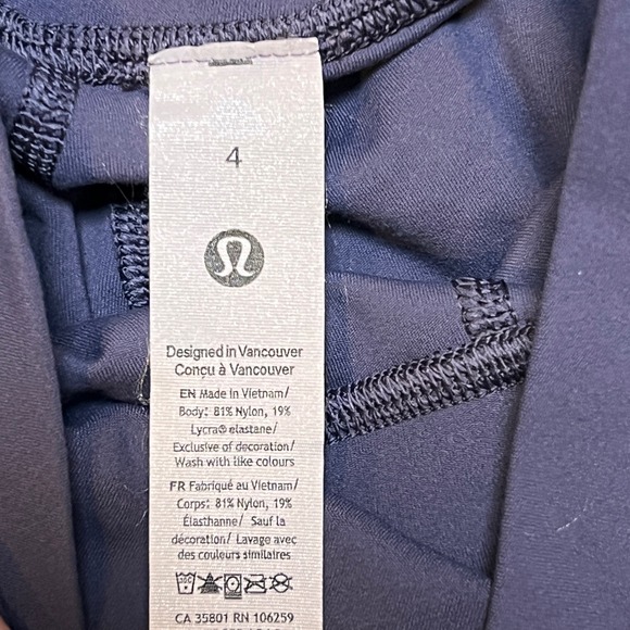 lululemon Womens Studio Dance Leggings Sz 4 Eggplant Purple 24.5" Inseam Vintage - Picture 2 of 6